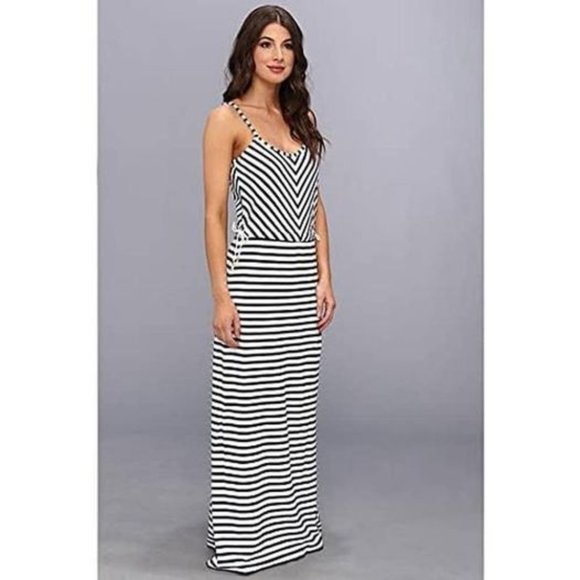 Juice Couture Blue Navy White Stripe Terry Casual Maxi Dress Size XS - Picture 1 of 14